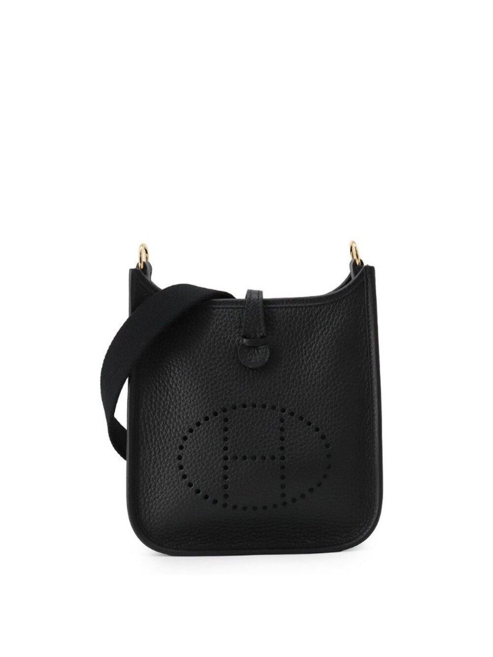 Hermes Shoulder Bag Evelyne TPM 111 Amazon Black Gold Taurillon Clemence
